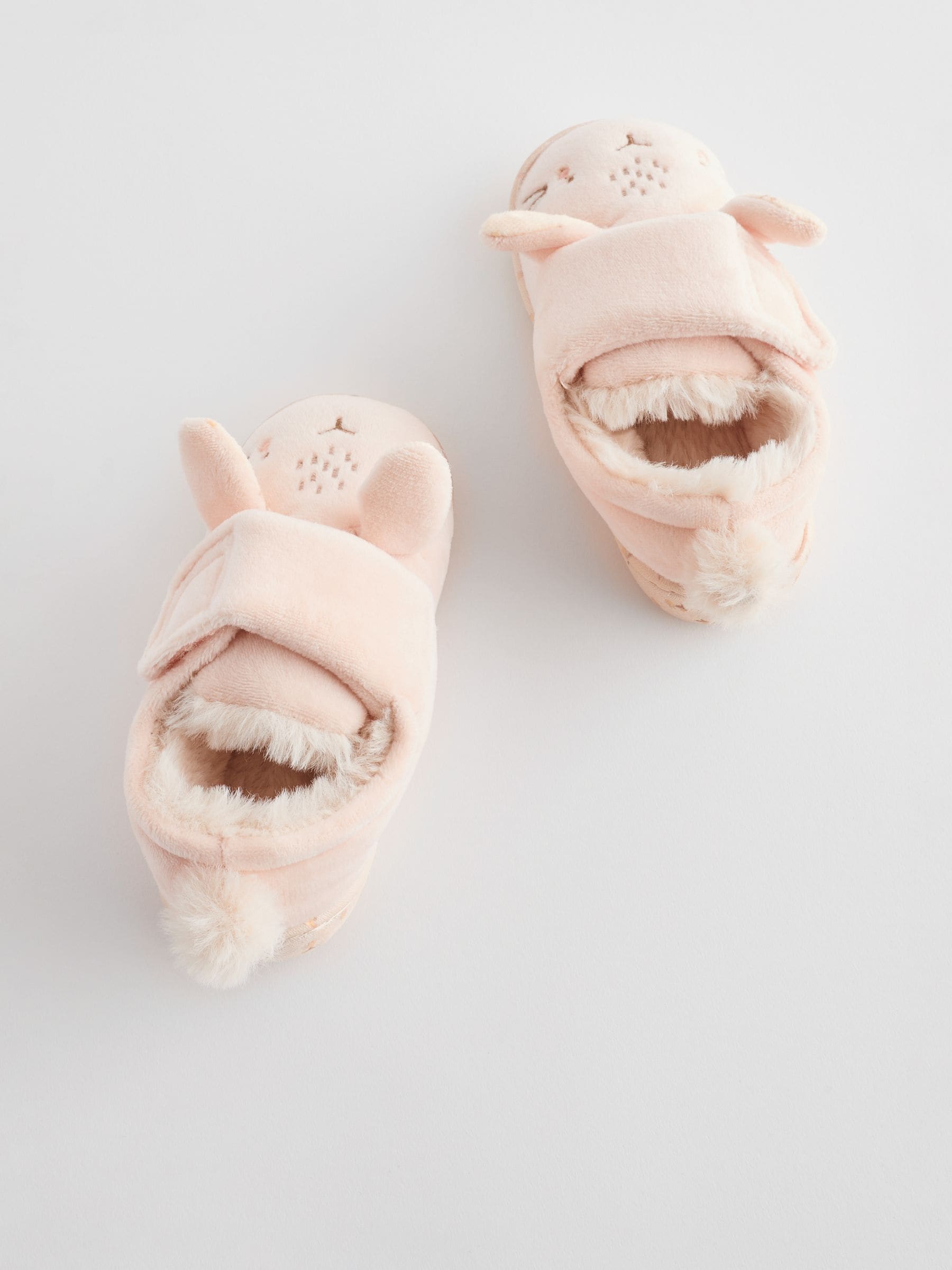 Neutral Cream Bunny Cupsole Slippers image 7