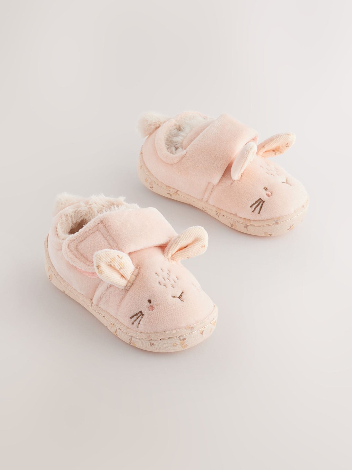 Neutral Cream Bunny Cupsole Slippers image 1