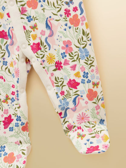 Joules Razamataz Cream Horse Print Cotton Babygrow image 3