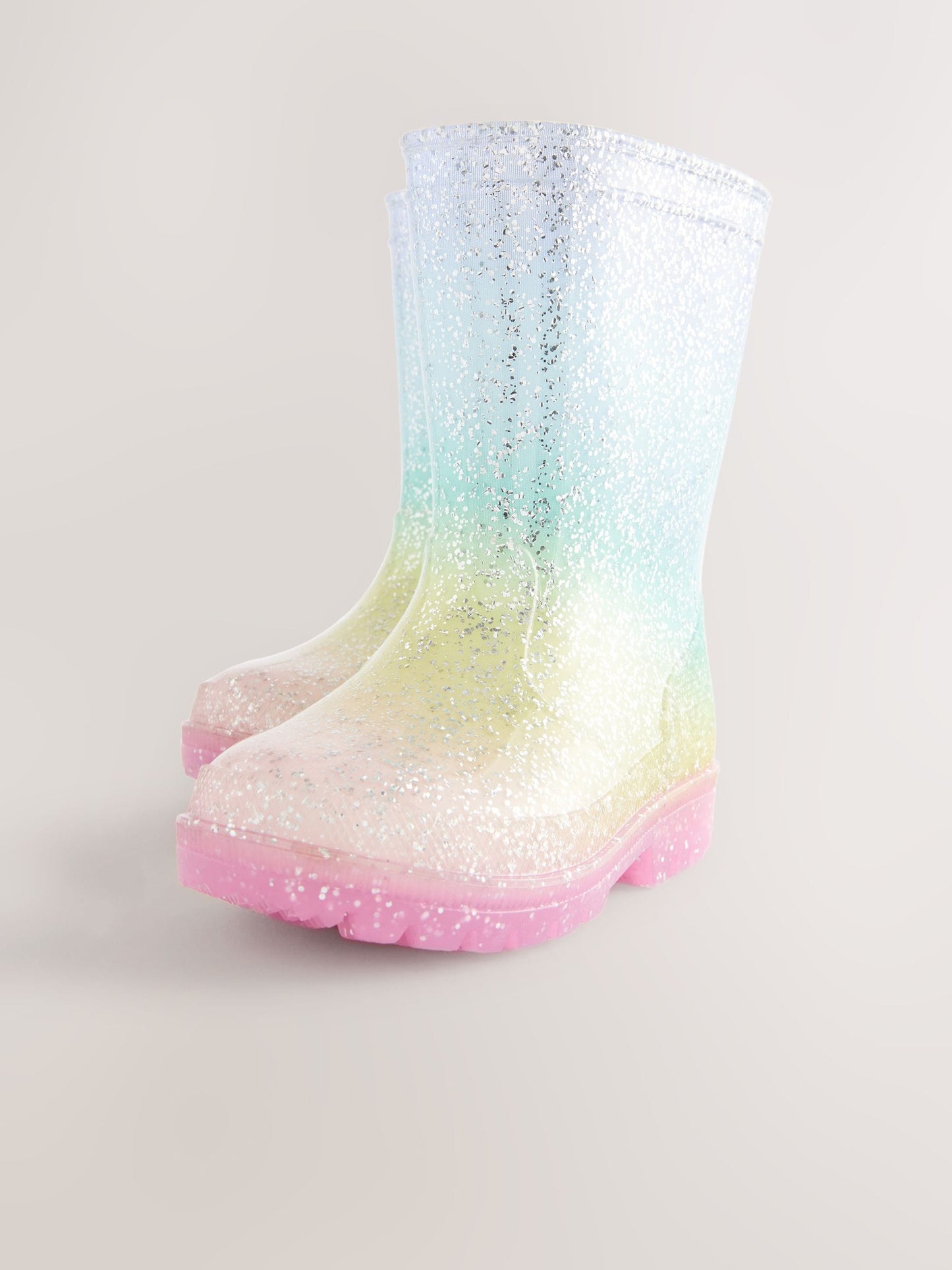 Multi Rainbow Glitter Wellies image 3