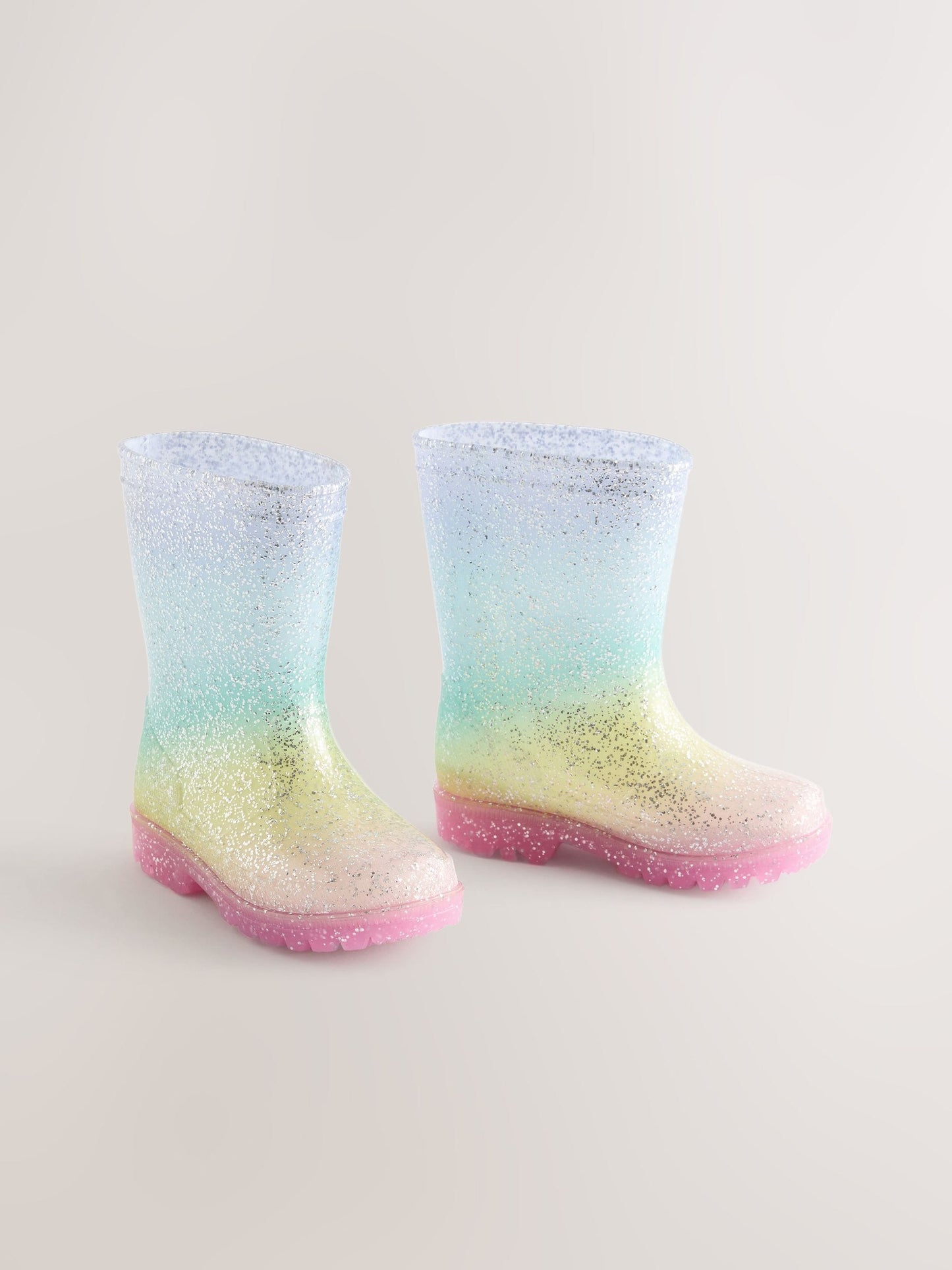 Multi Rainbow Glitter Wellies image 1