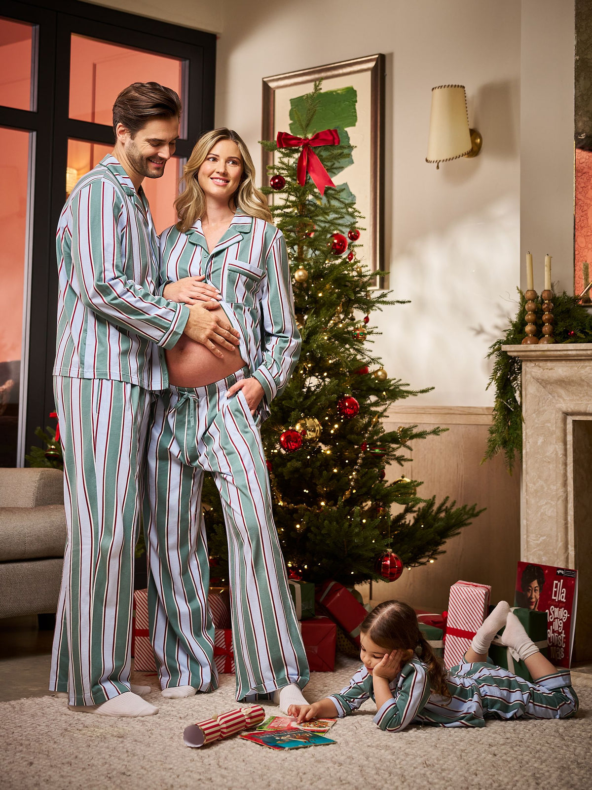 Seraphine Green Stripe Family Matching Christmas Pyjama Set (1-4yrs) - image 7