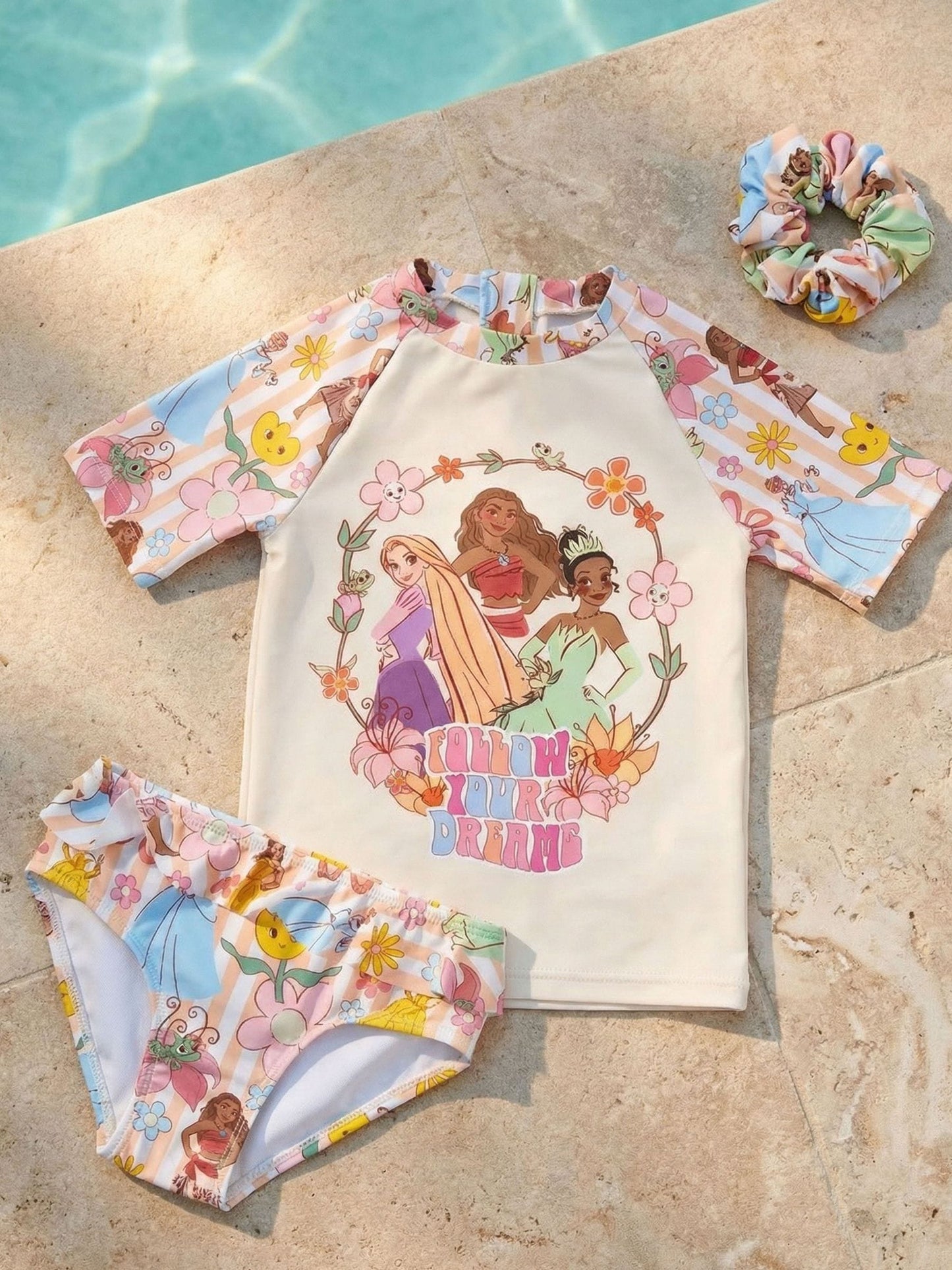 Dsiney Kidz - Vanilla Underground Pink Disney Princess Swim Set 3 Piece image 5