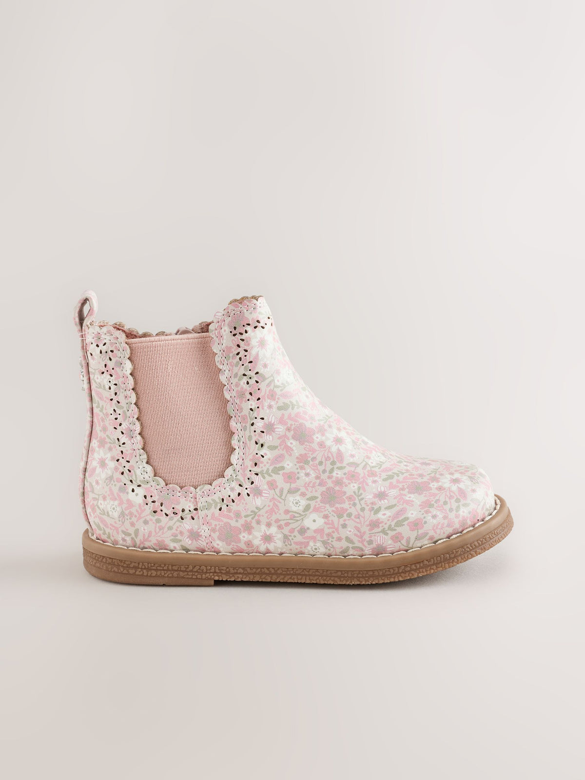 Pale Pink Floral Standard Fit (F) Chelsea Ankle Boots - image 2