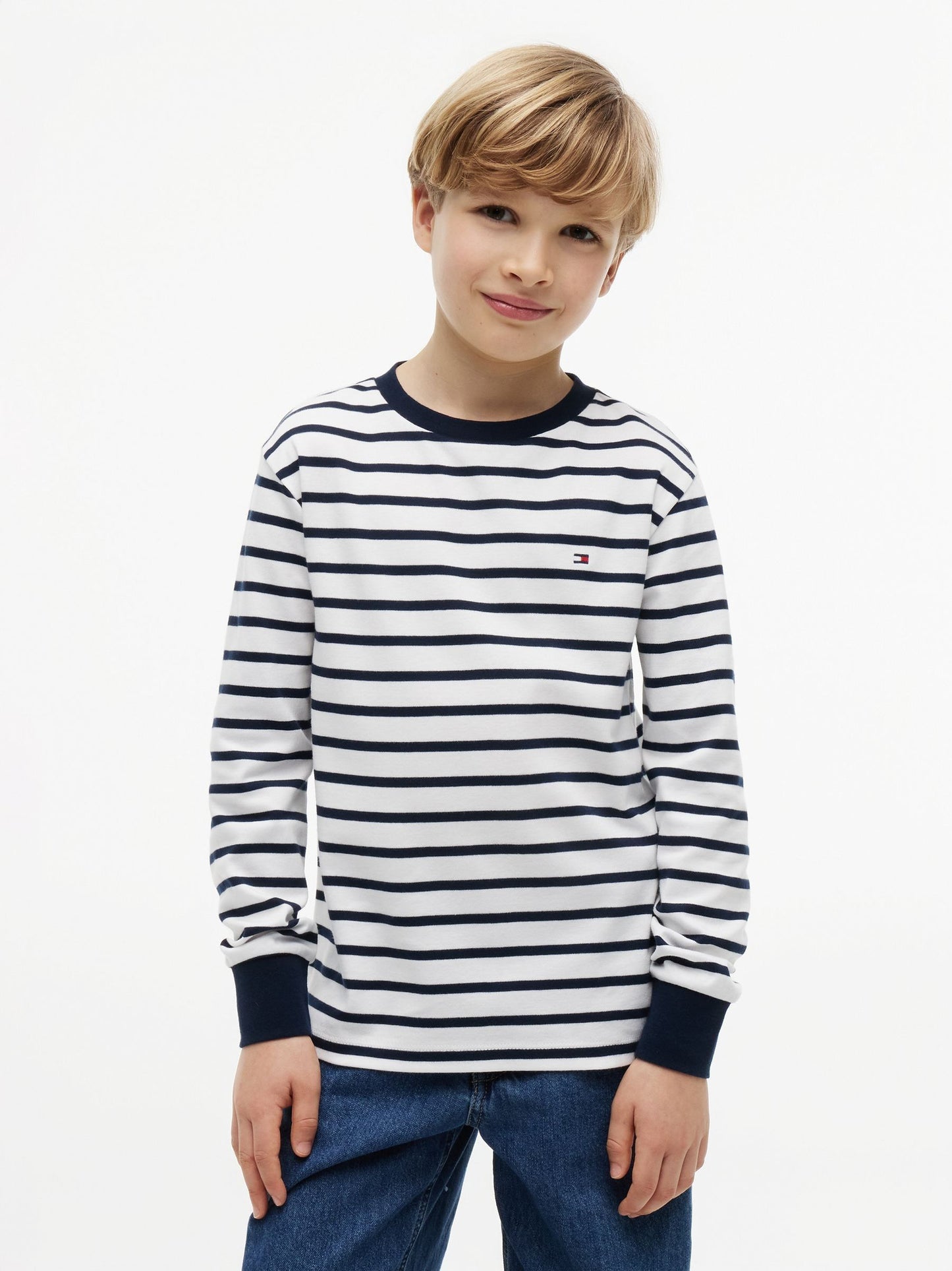 Tommy Hilfiger Blue Essential Stripe Relaxed Long Sleeve T-Shirt image 1