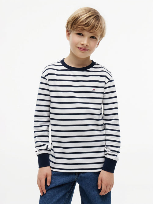 Tommy Hilfiger Blue Essential Stripe Relaxed Long Sleeve T-Shirt image 1