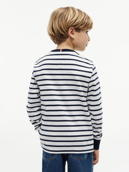 Tommy Hilfiger Blue Essential Stripe Relaxed Long Sleeve T-Shirt image 2