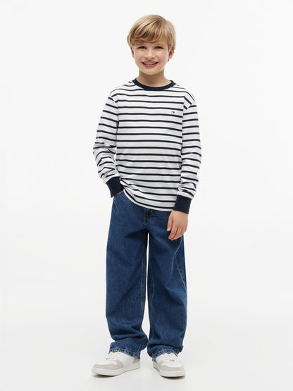Tommy Hilfiger Blue Essential Stripe Relaxed Long Sleeve T-Shirt image 3