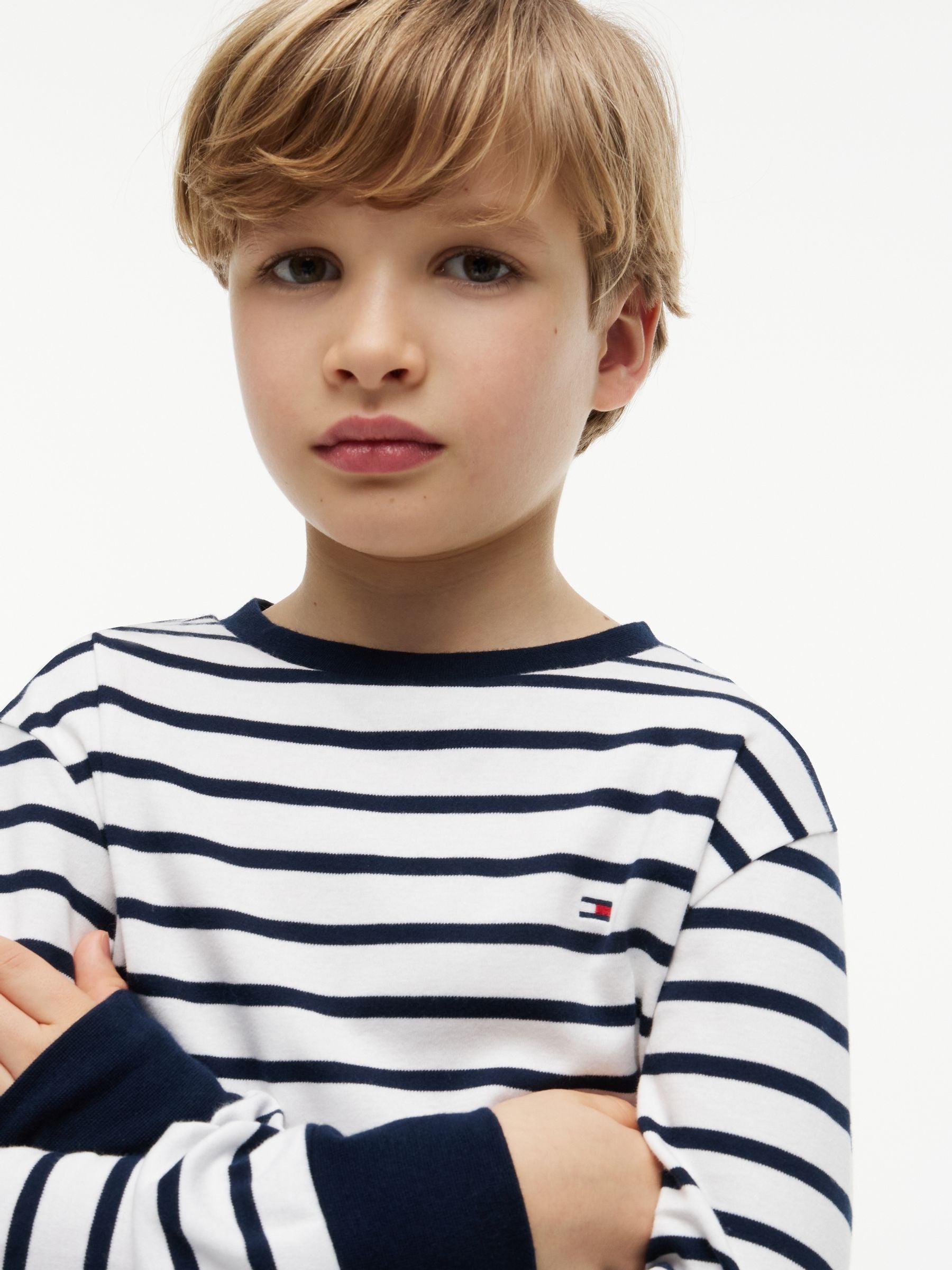 Tommy Hilfiger Blue Essential Stripe Relaxed Long Sleeve T-Shirt image 4