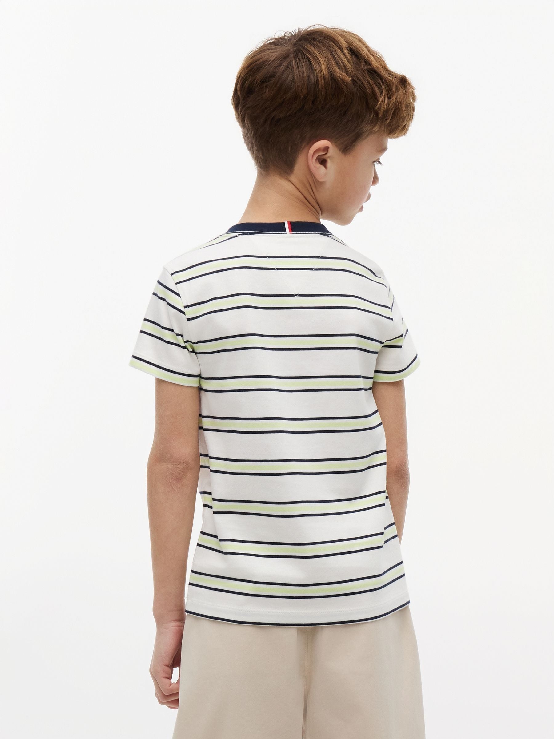 Tommy Hilfiger Cream Essential Flag Embroidery Crew Neck T-Shirt image 2