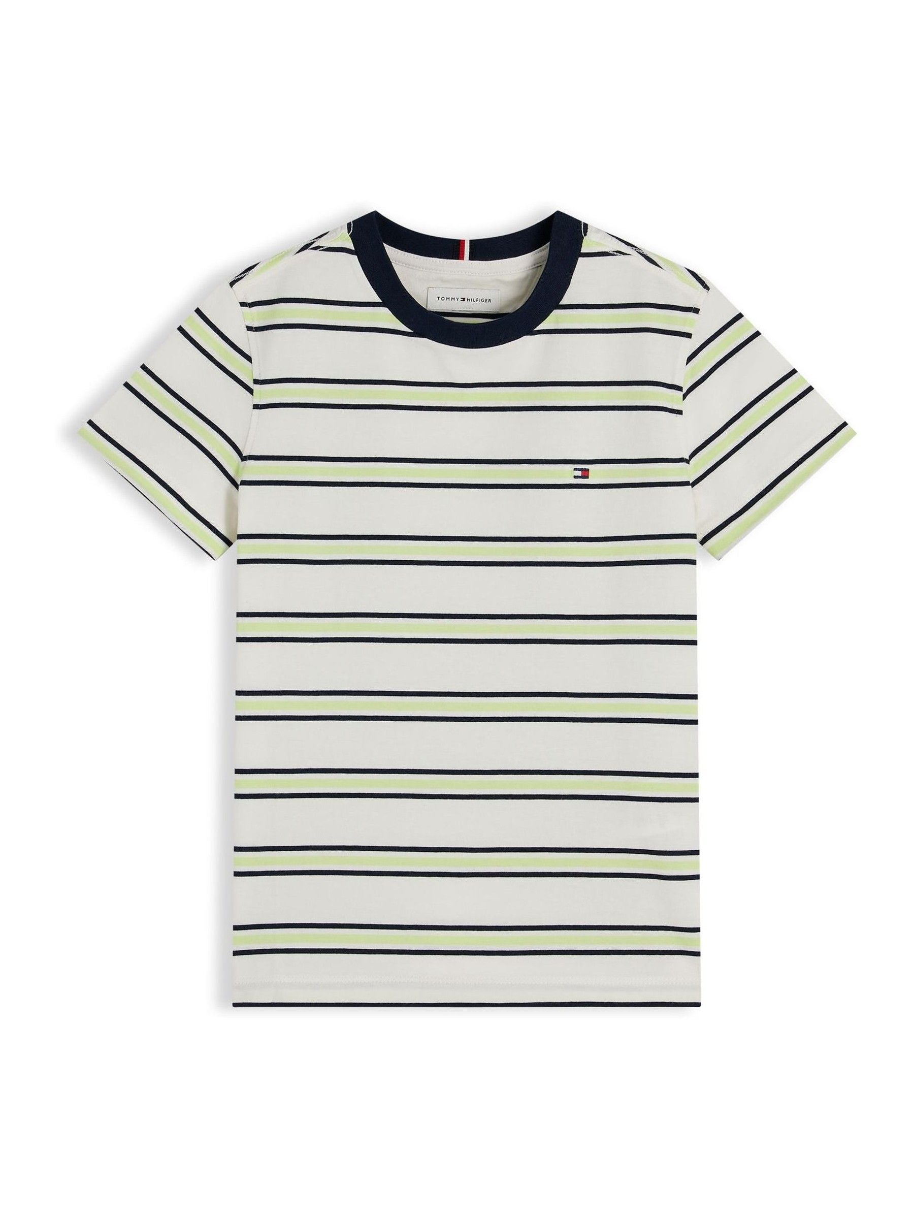 Tommy Hilfiger Cream Essential Flag Embroidery Crew Neck T-Shirt image 5