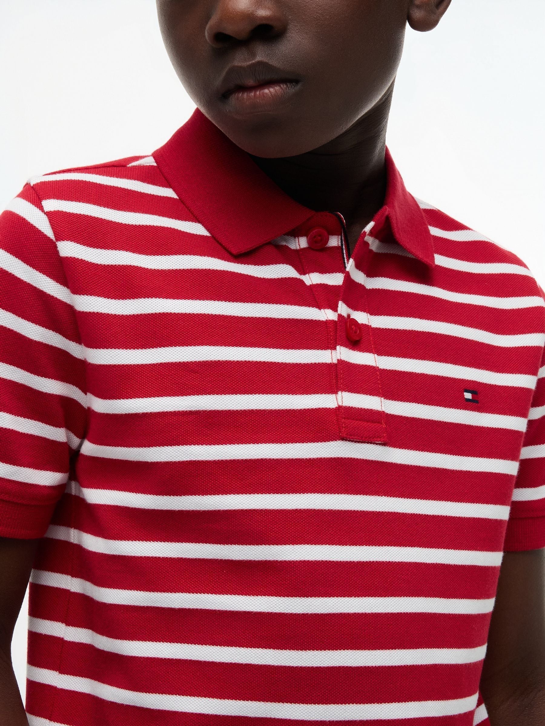 Dsiney Kidz - Tommy Hilfiger Red Essential Regular Fit Signature Polo Shirt image 4