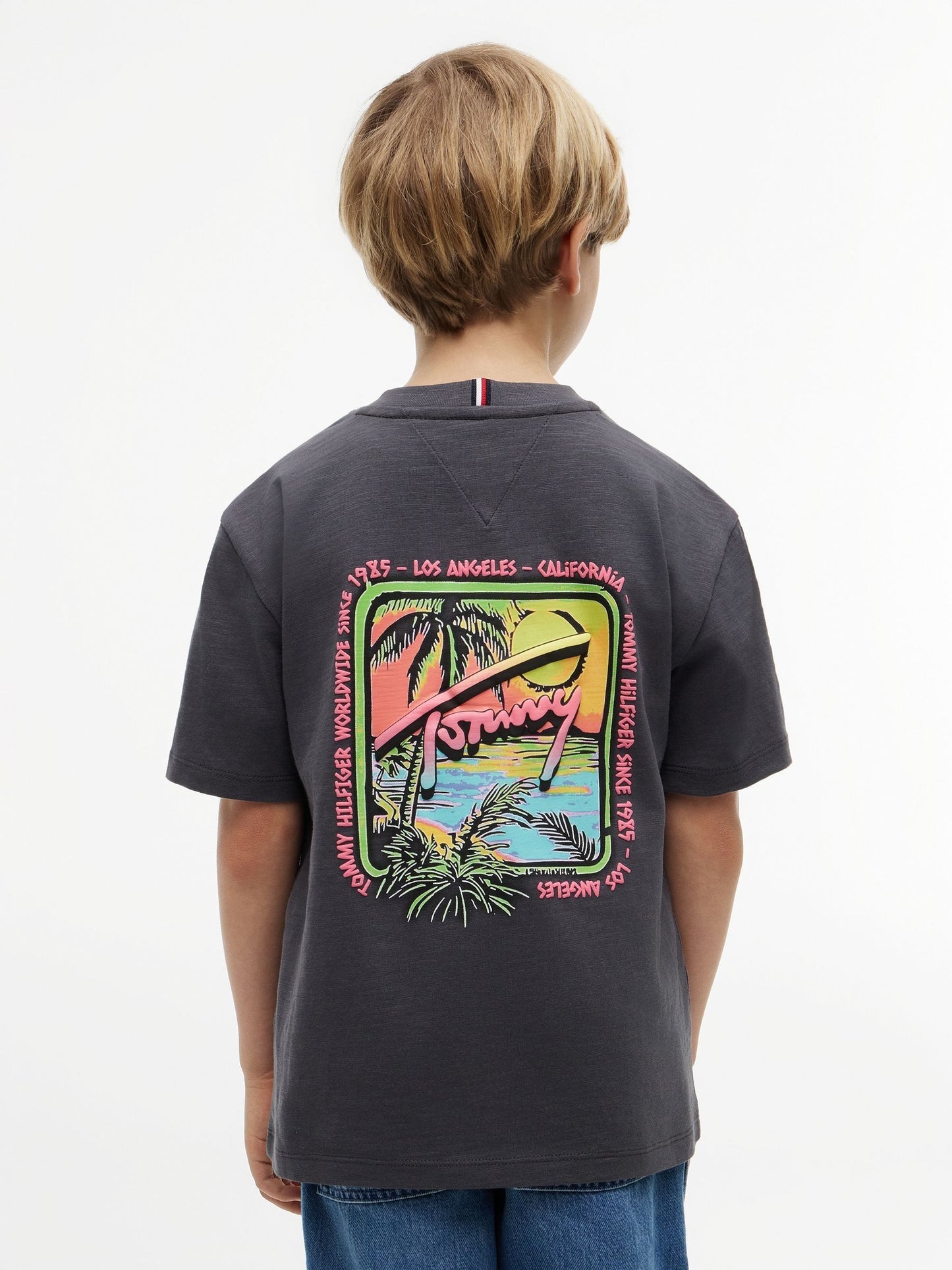 Tommy Hilfiger Black Back Logo Graphic Textured T-Shirt image 2