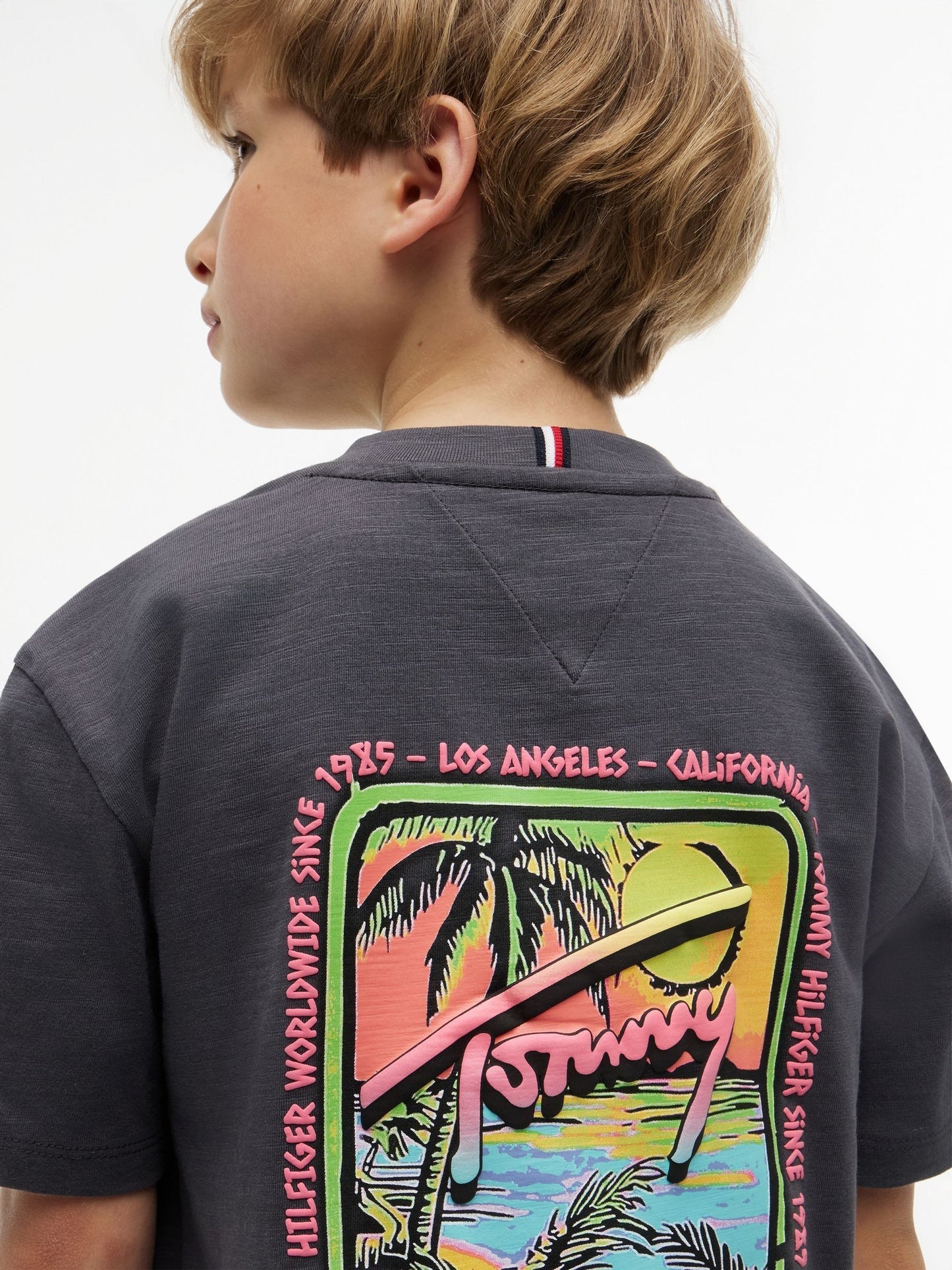 Tommy Hilfiger Black Back Logo Graphic Textured T-Shirt image 4