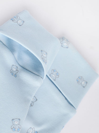 Blue 4 Pack Baby Bear Sleepsuit (0-2yrs)