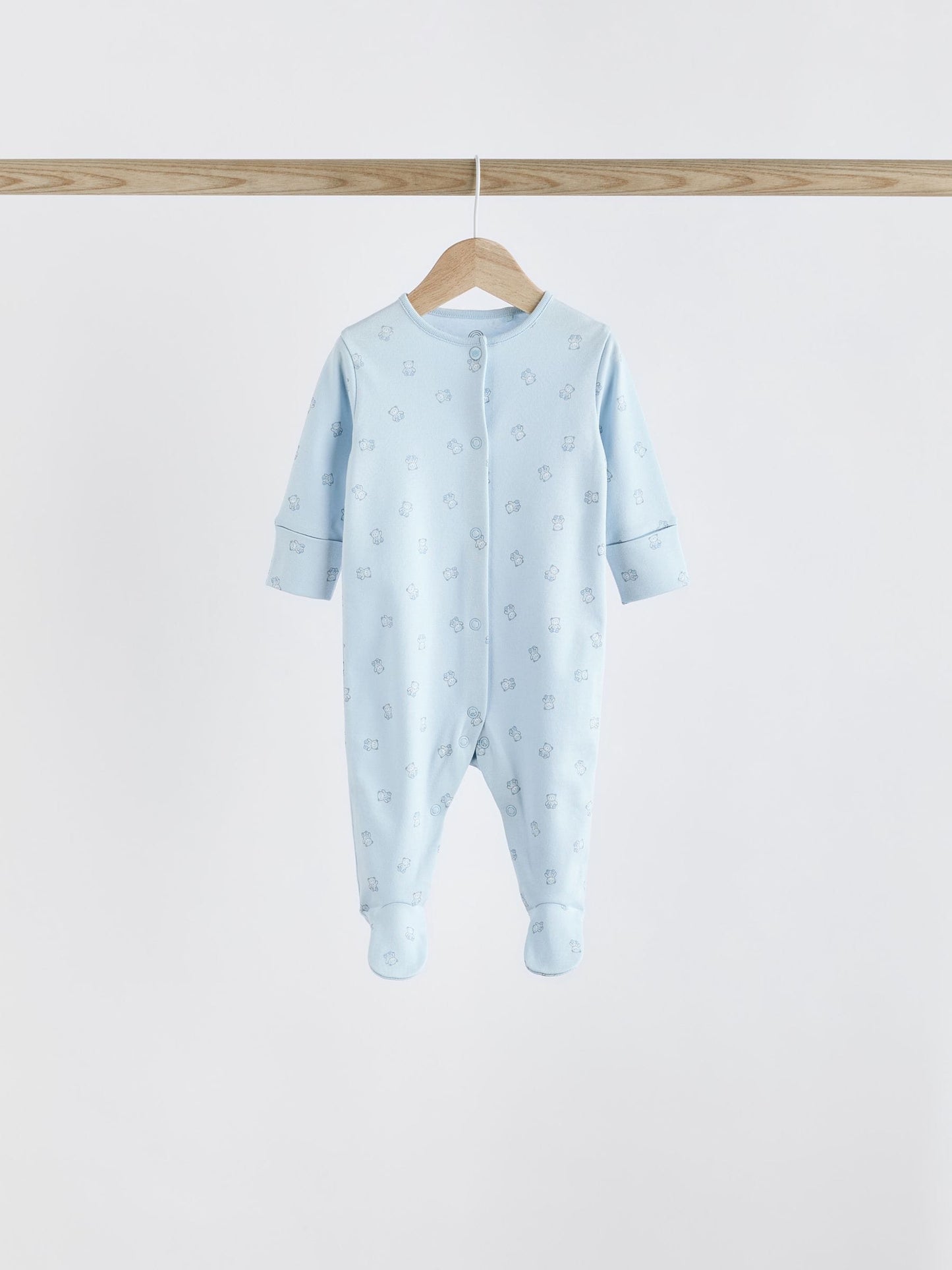 Blue 4 Pack Baby Bear Sleepsuit (0-2yrs)
