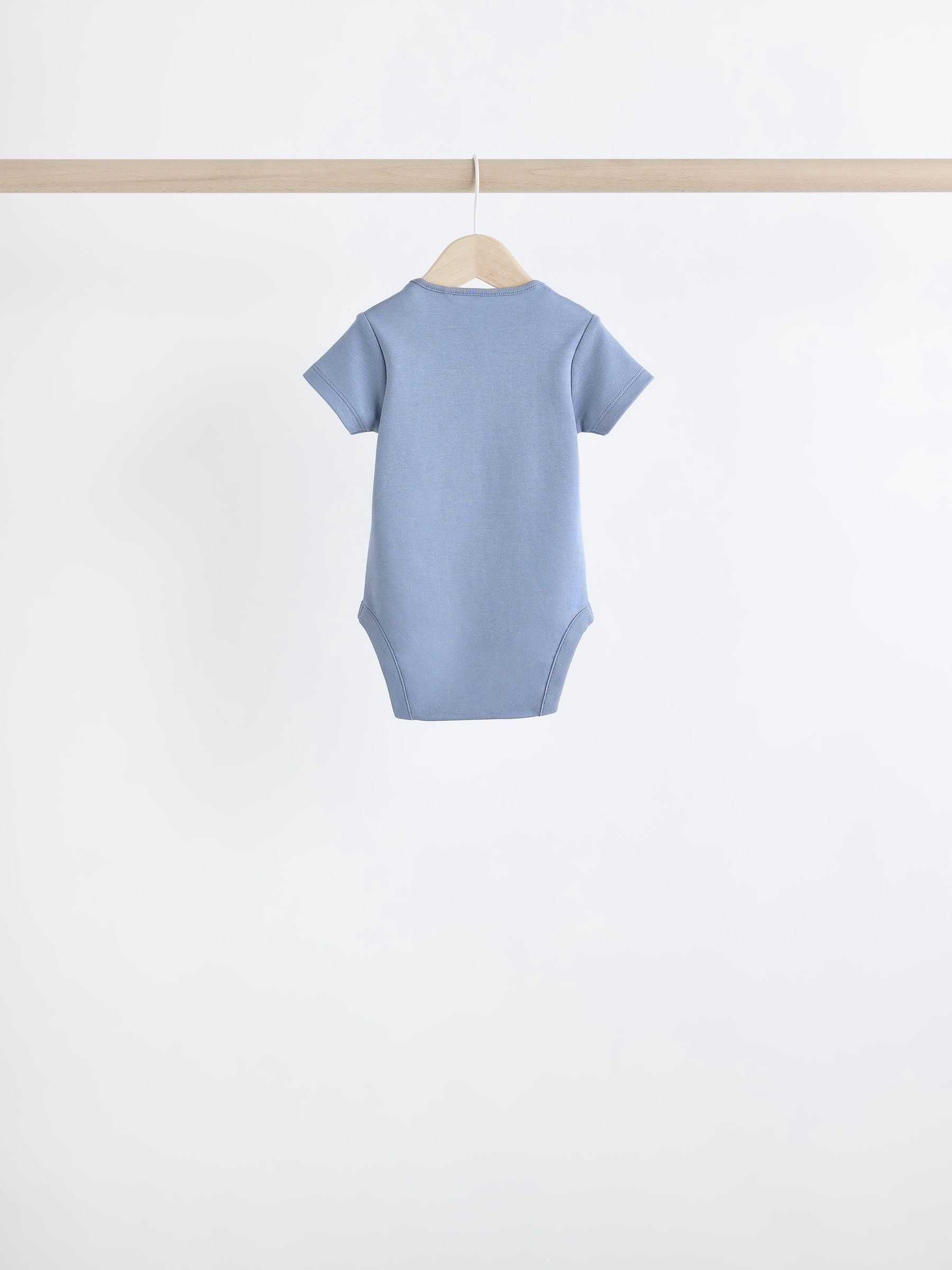 Grey/White Short Sleeve Bodysuits 5 Pack image 3