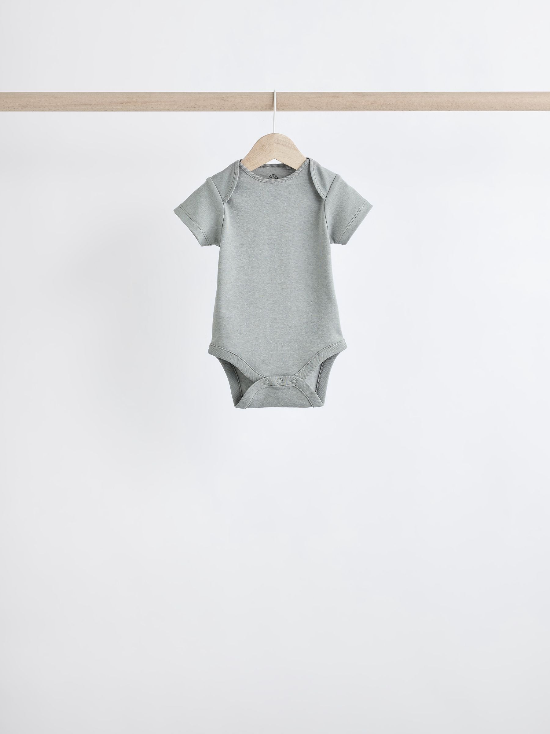 Grey/White Short Sleeve Bodysuits 5 Pack image 4