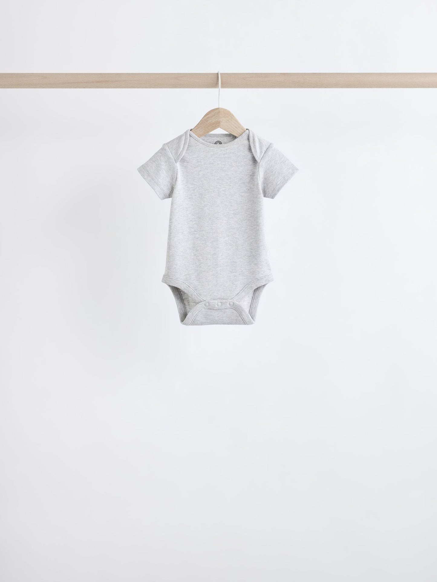 Grey/White Short Sleeve Bodysuits 5 Pack image 5
