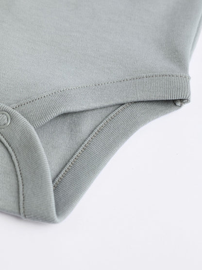 Grey/White Short Sleeve Bodysuits 5 Pack image 8