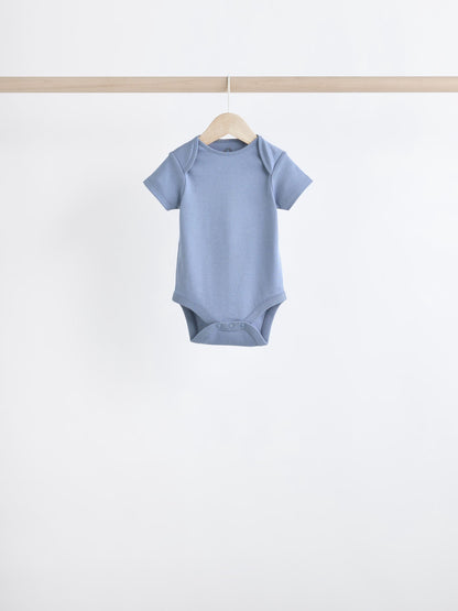 Grey/White Short Sleeve Bodysuits 5 Pack image 9