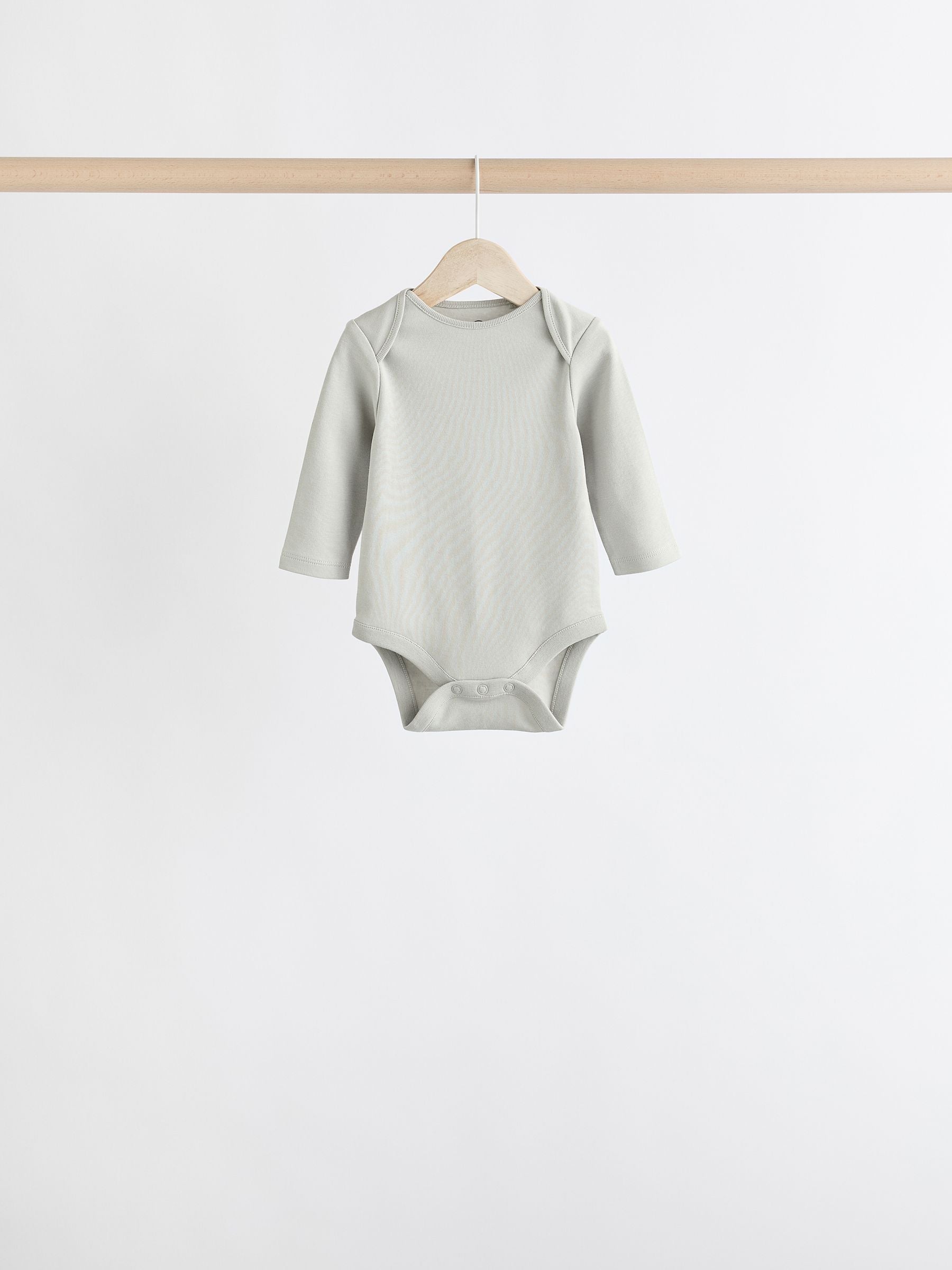 Grey/White Long Sleeve Bodysuits 5 Pack image 4