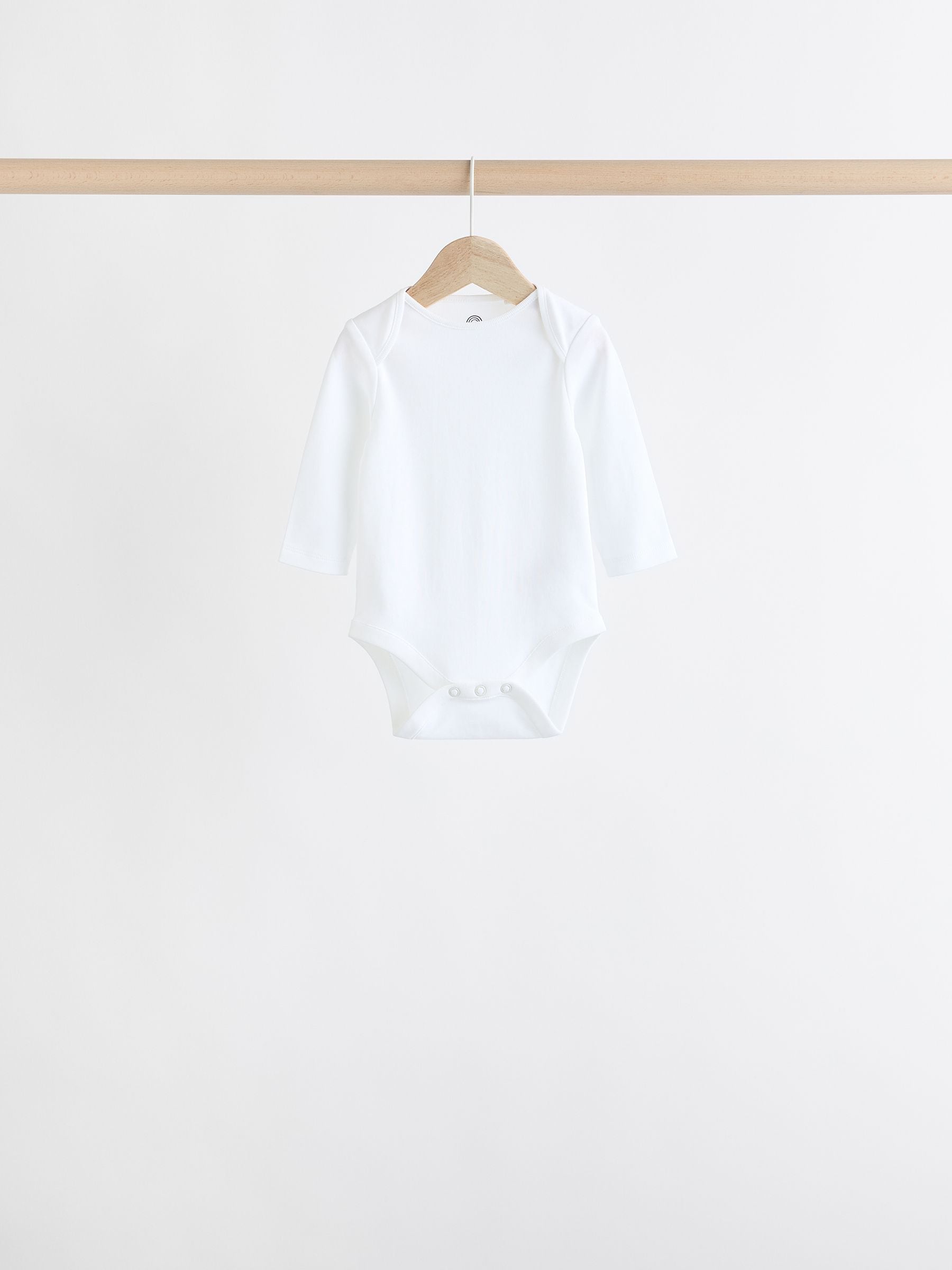 Grey/White Long Sleeve Bodysuits 5 Pack image 5