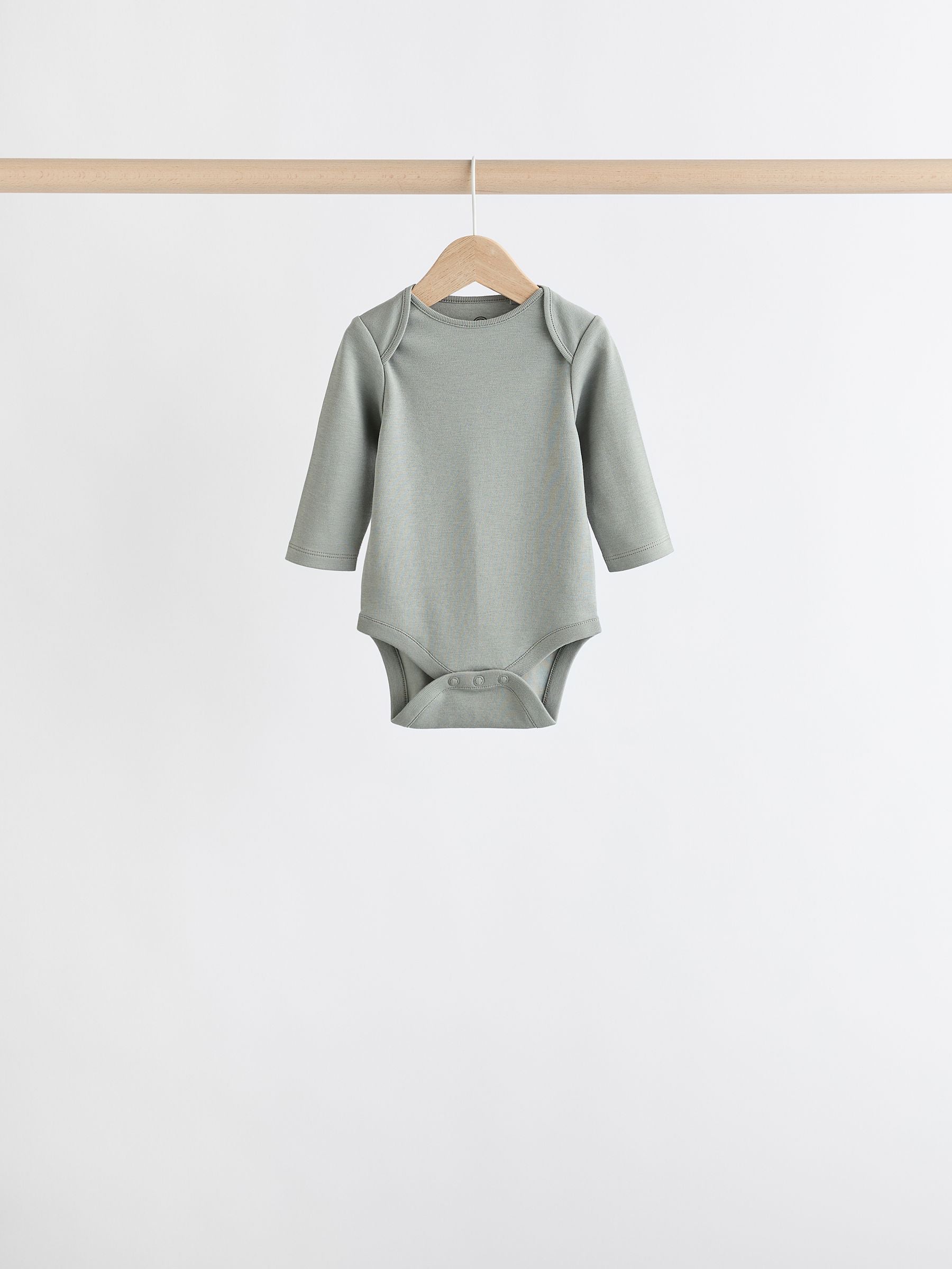 Grey/White Long Sleeve Bodysuits 5 Pack image 7