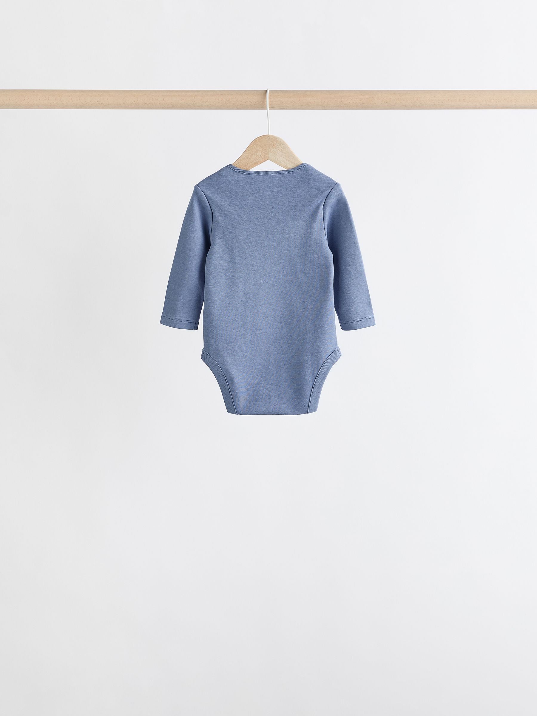 Grey/White Long Sleeve Bodysuits 5 Pack image 8