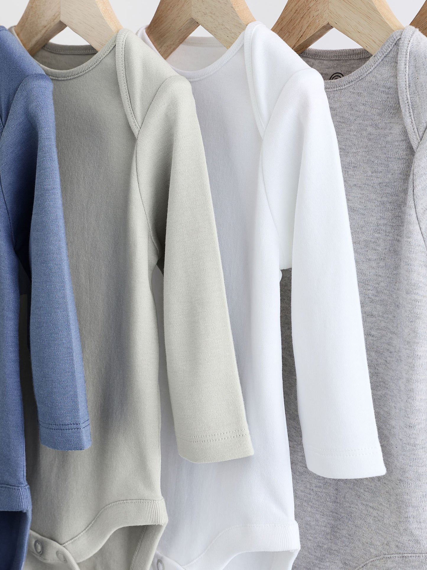 Grey/White Long Sleeve Bodysuits 5 Pack image 9
