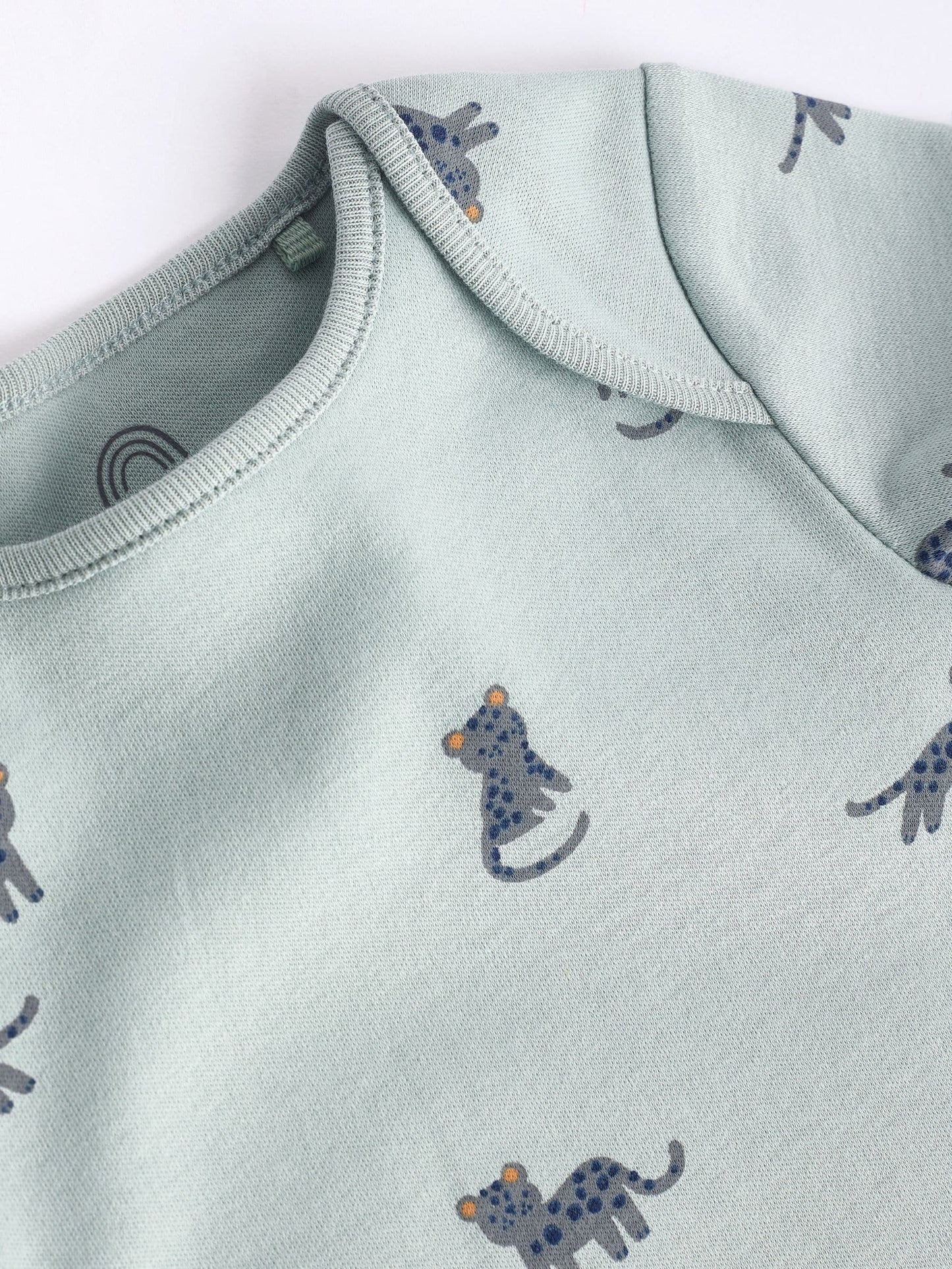 Teal Blue Baby 100% Cotton Bodysuits 7 Pack image 6