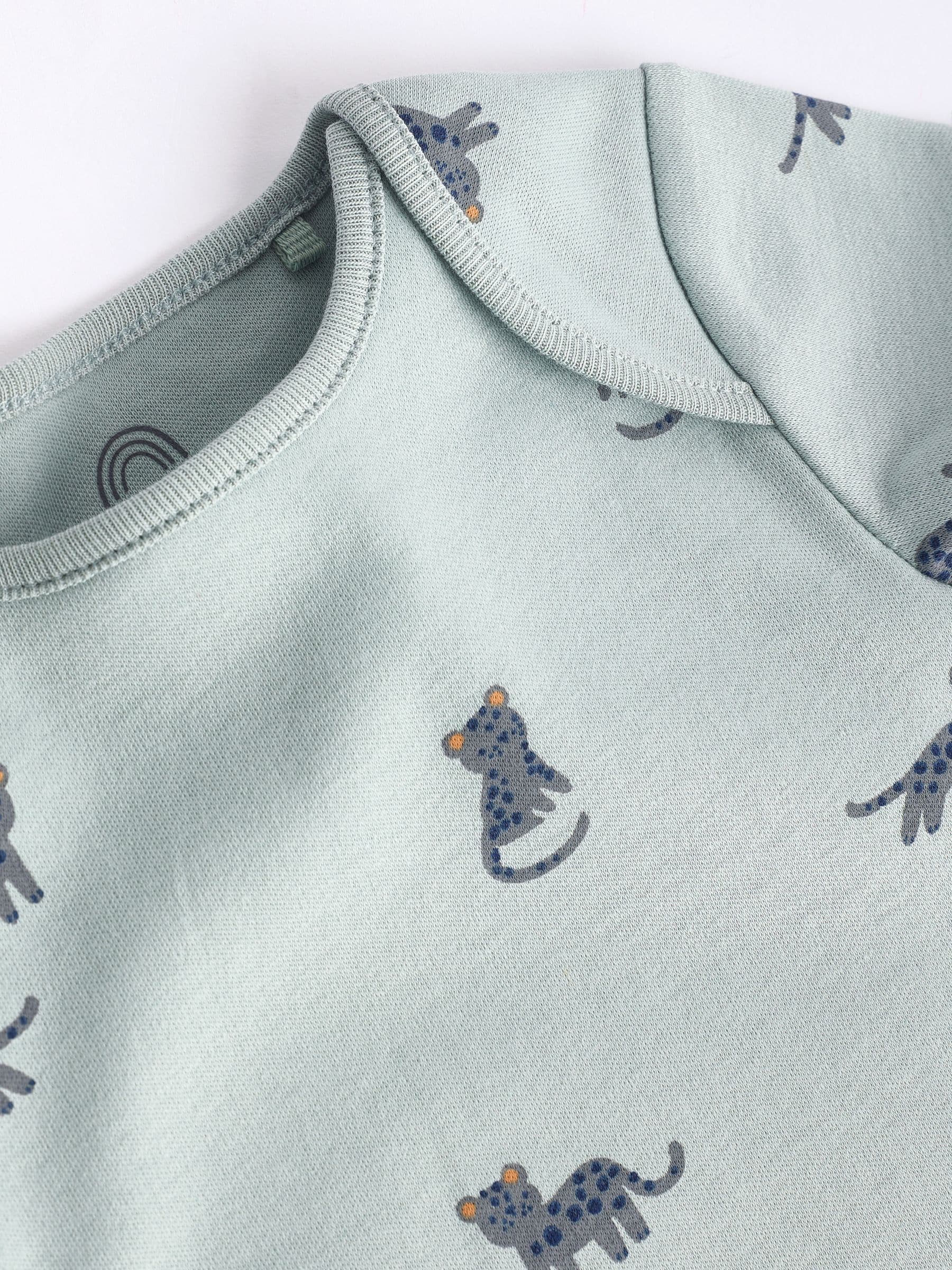 Teal Blue Baby 100% Cotton Bodysuits 7 Pack image 6