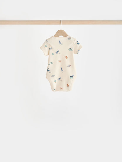 Teal Blue Baby 100% Cotton Bodysuits 7 Pack image 10