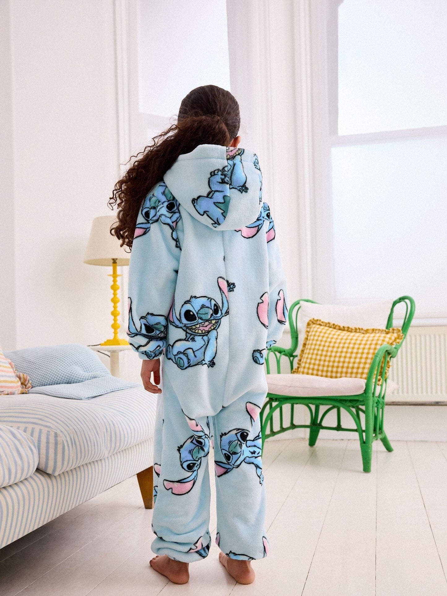 Blue Lilo & Stitch License Fleece All-In-One (3-16yrs)