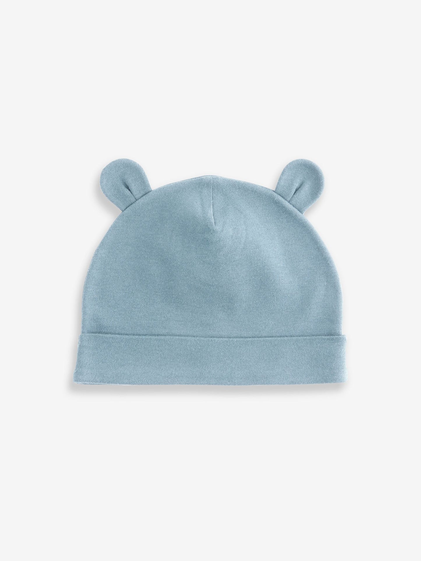 Mid Blue Baby 100% Cotton Beanies 3 Pack (0-18mths) image 2
