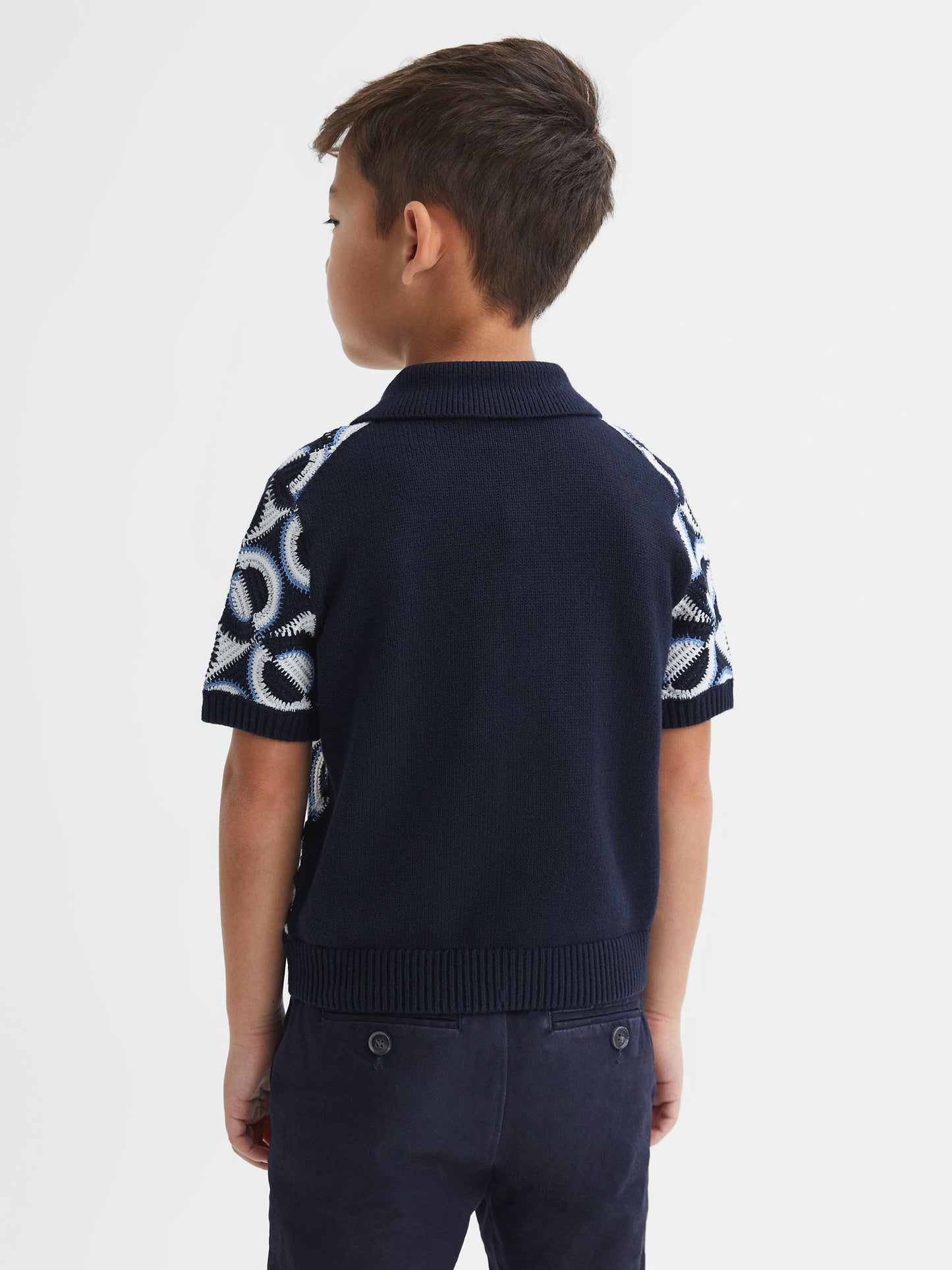 Dsiney Kidz - Reiss Navy Frenchie 3-9 yrs Knitted Cuban Collar Shirt image 5