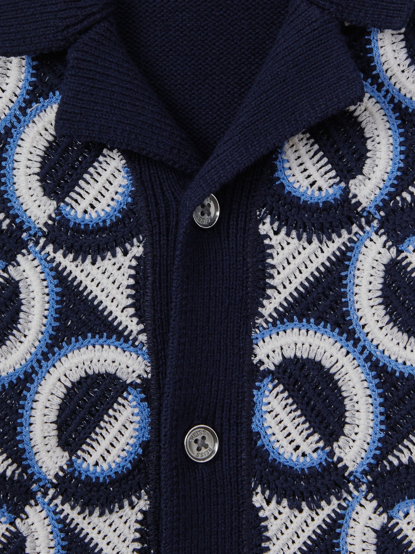 Dsiney Kidz - Reiss Navy Frenchie 3-9 yrs Knitted Cuban Collar Shirt image 6