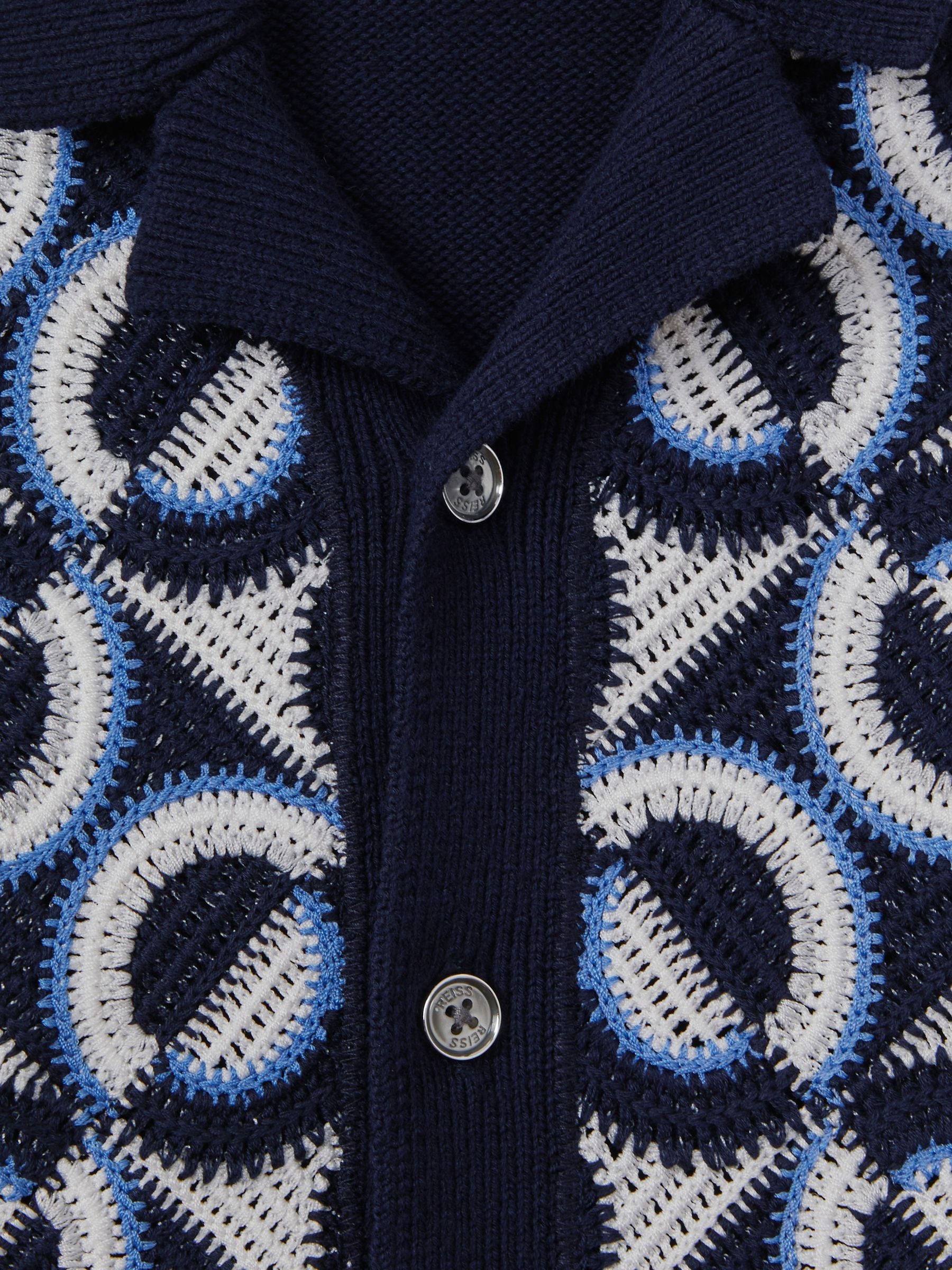 Dsiney Kidz - Reiss Navy Frenchie 3-9 yrs Knitted Cuban Collar Shirt image 6