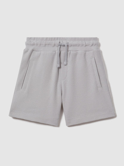 Dsiney Kidz - Reiss Silver Hester Junior Textured Cotton Drawstring Shorts image 1