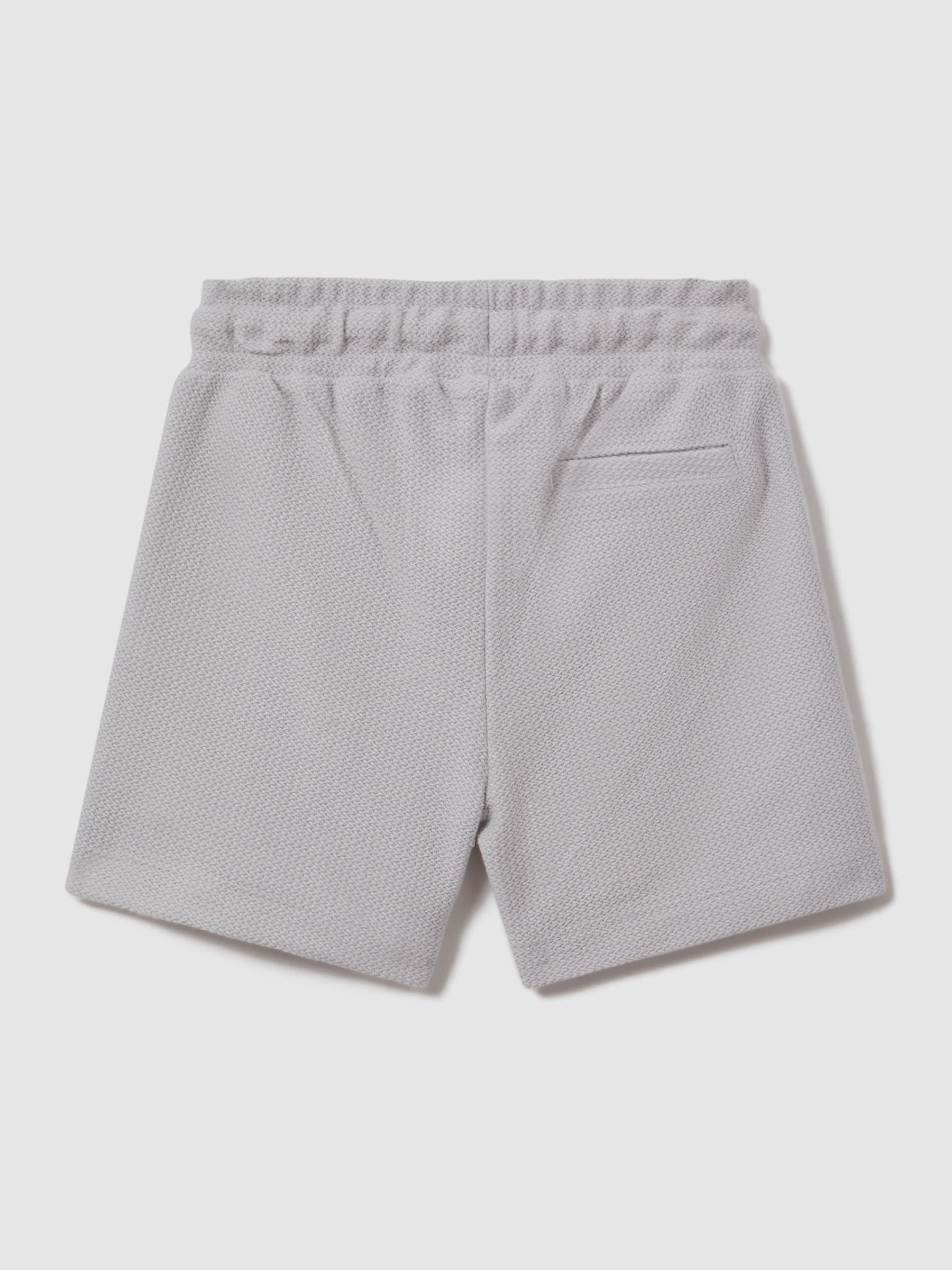 Dsiney Kidz - Reiss Silver Hester Junior Textured Cotton Drawstring Shorts image 2