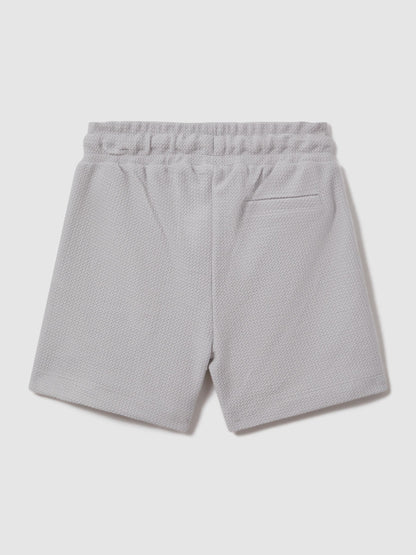 Dsiney Kidz - Reiss Silver Hester Junior Textured Cotton Drawstring Shorts image 2