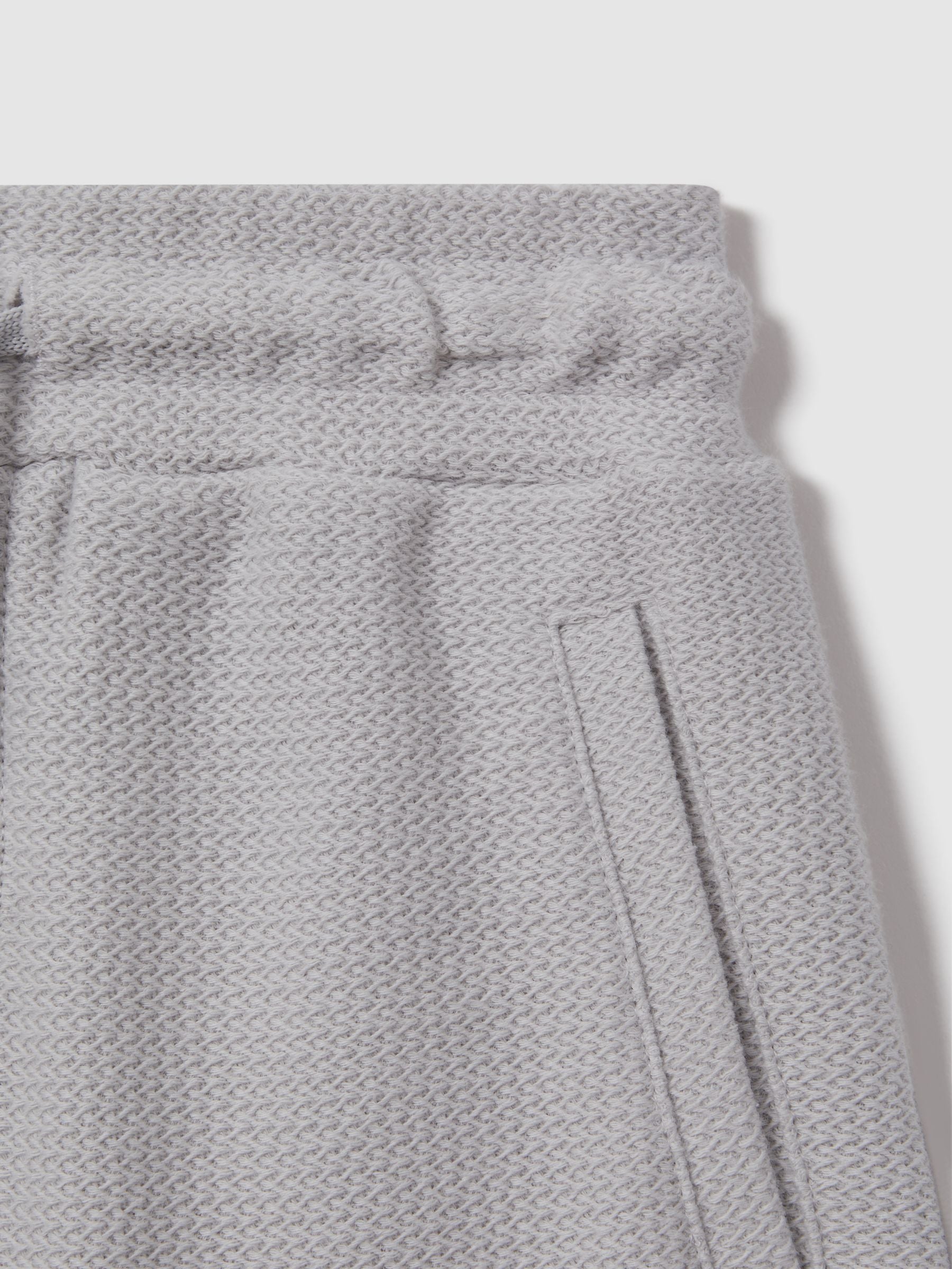 Dsiney Kidz - Reiss Silver Hester Junior Textured Cotton Drawstring Shorts image 3