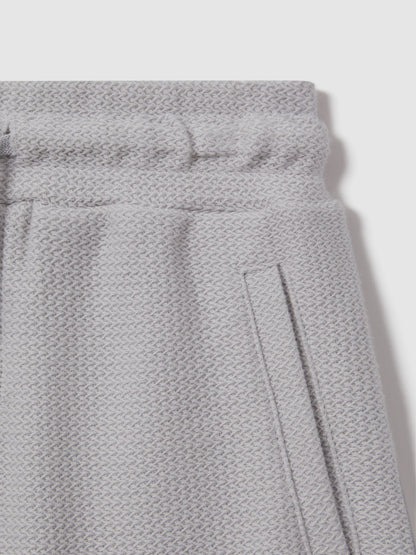 Dsiney Kidz - Reiss Silver Hester Junior Textured Cotton Drawstring Shorts image 3