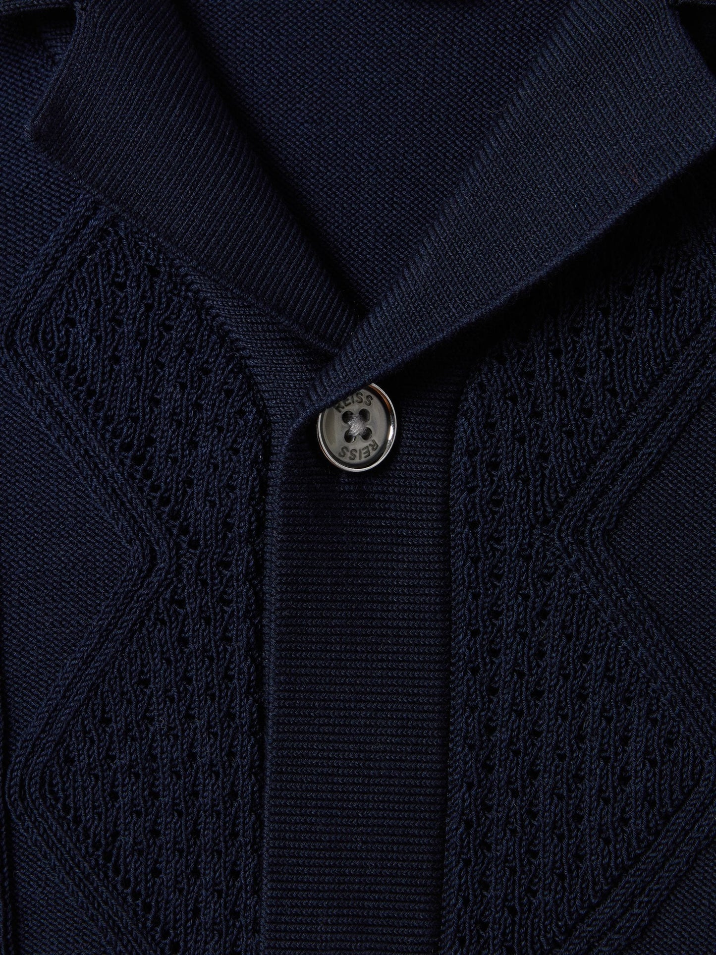 Dsiney Kidz - Reiss Navy Fortune 3-9 yrs Cable Knit Cuban Collar Shirt image 6