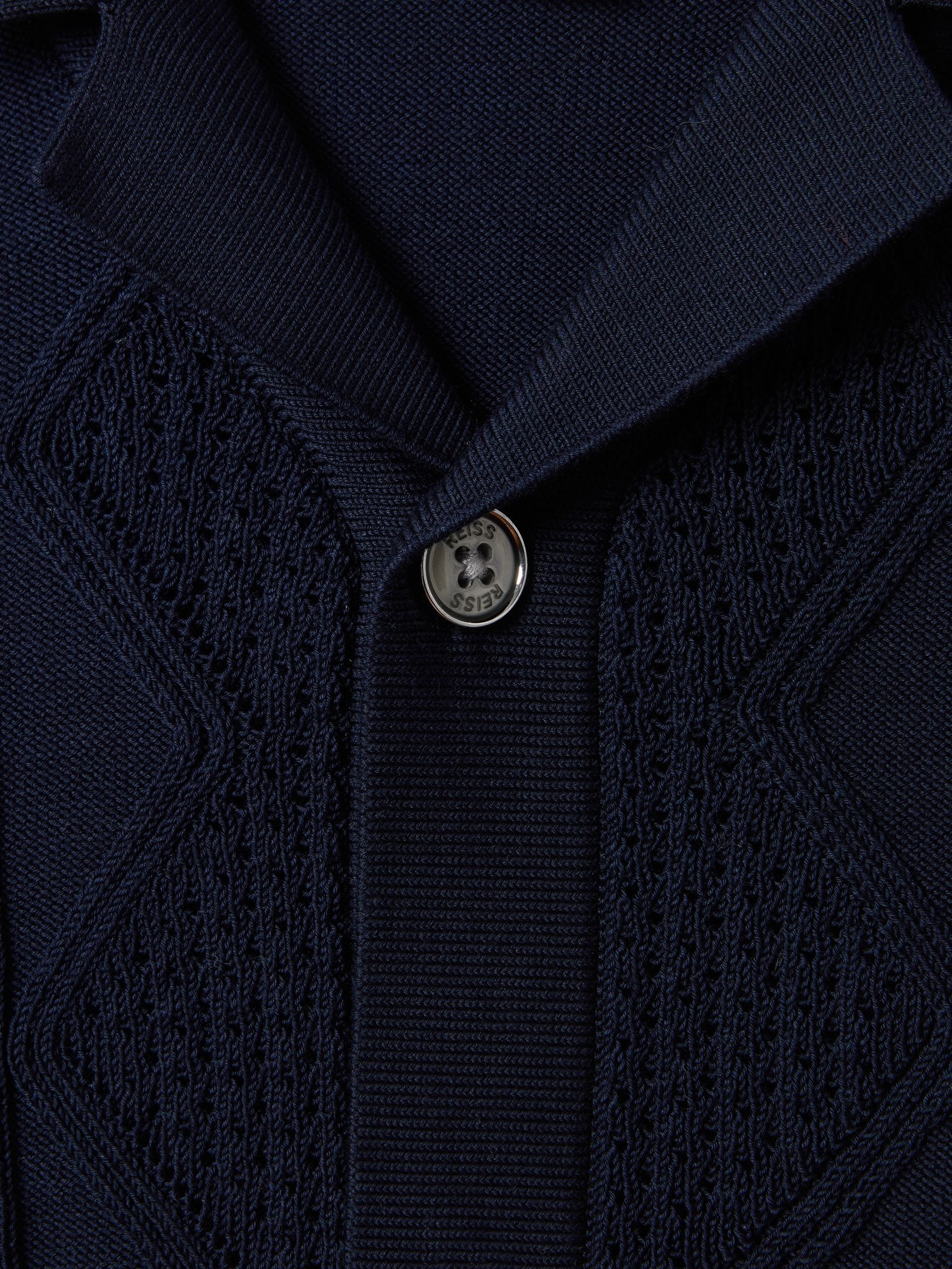 Dsiney Kidz - Reiss Navy Fortune 3-9 yrs Cable Knit Cuban Collar Shirt image 6