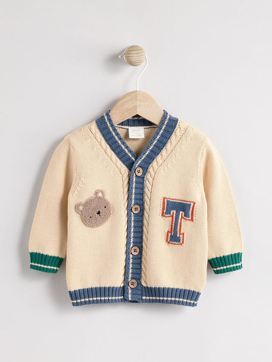Varsity Bear 100% Cotton Cardigan (0mths-2yrs) - image 1