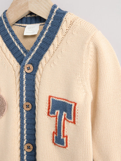 Varsity Bear 100% Cotton Cardigan (0mths-2yrs)