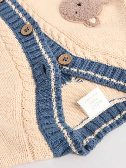 Varsity Bear 100% Cotton Cardigan (0mths-2yrs)