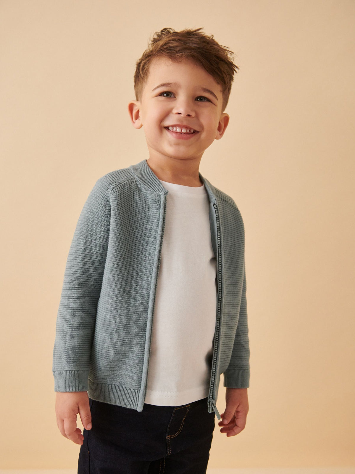 Blue Zip Through Cardigan (3mths-7yrs) - image 1