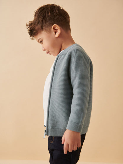 Blue Zip Through Cardigan (3mths-7yrs) - image 4